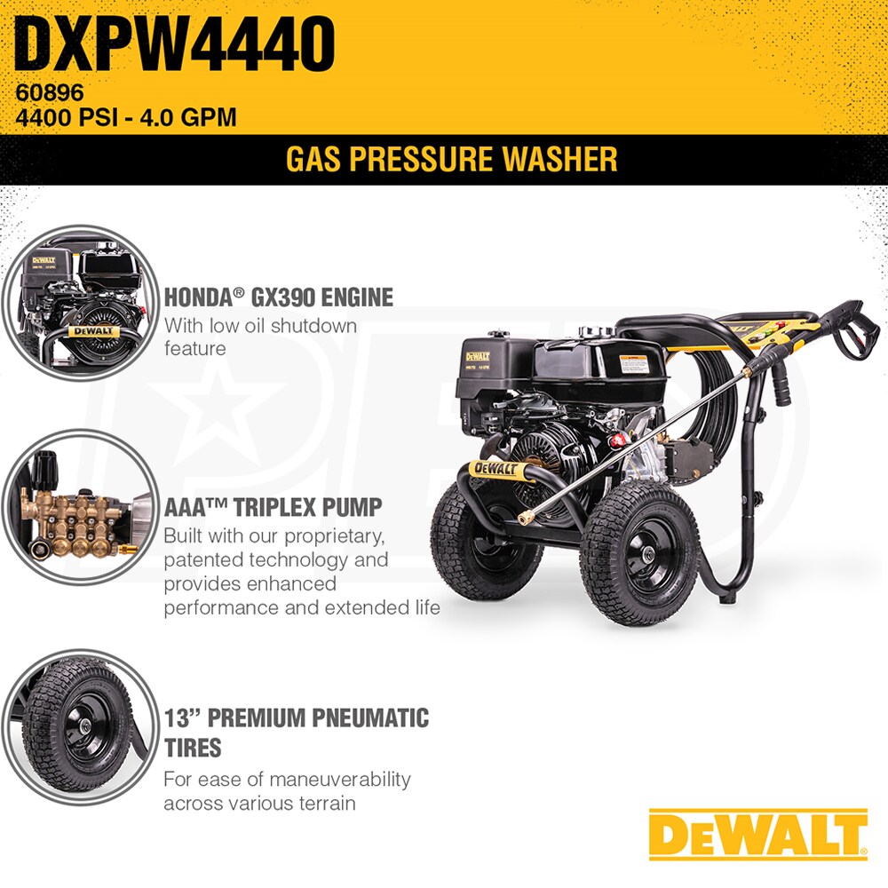 DeWalt Professional DXPW4400 4400 PSI Gas Cold Water Pressure