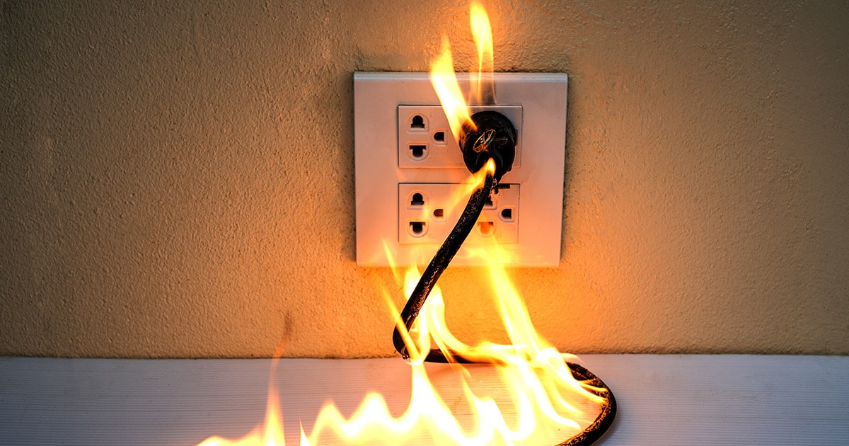 Flaming Electrical Outlet