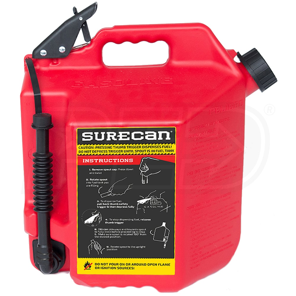 SureCan 5 Gallon Plastic Gas Can W/ Flexible Rotating Nozzle | SureCan ...