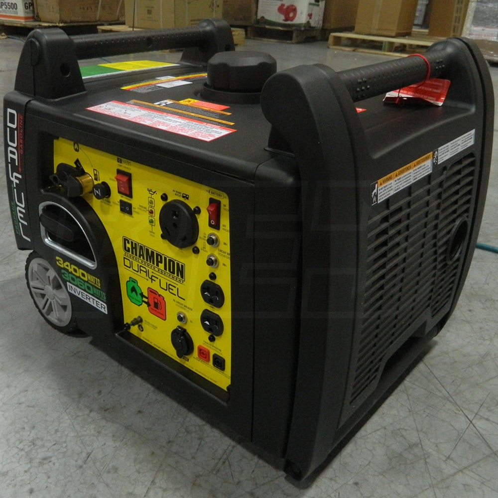 Champion 100263 3100 Watt Dual Fuel Inverter Generator w/ RV Plug (Scratch & Dent) Champion