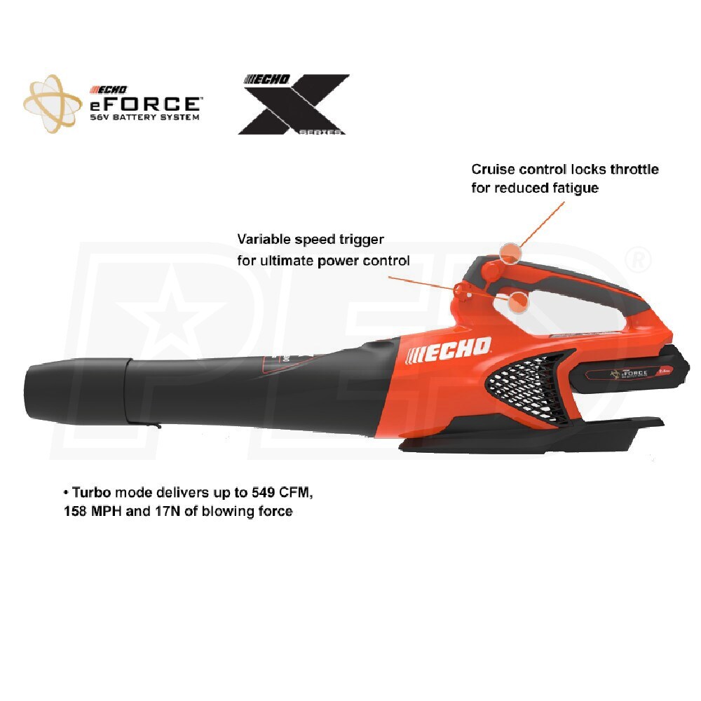 Echo Eforce™ 56 Volt Lithium Ion Cordless 549 Cfm Leaf Blower Battery And Charger Included 8679