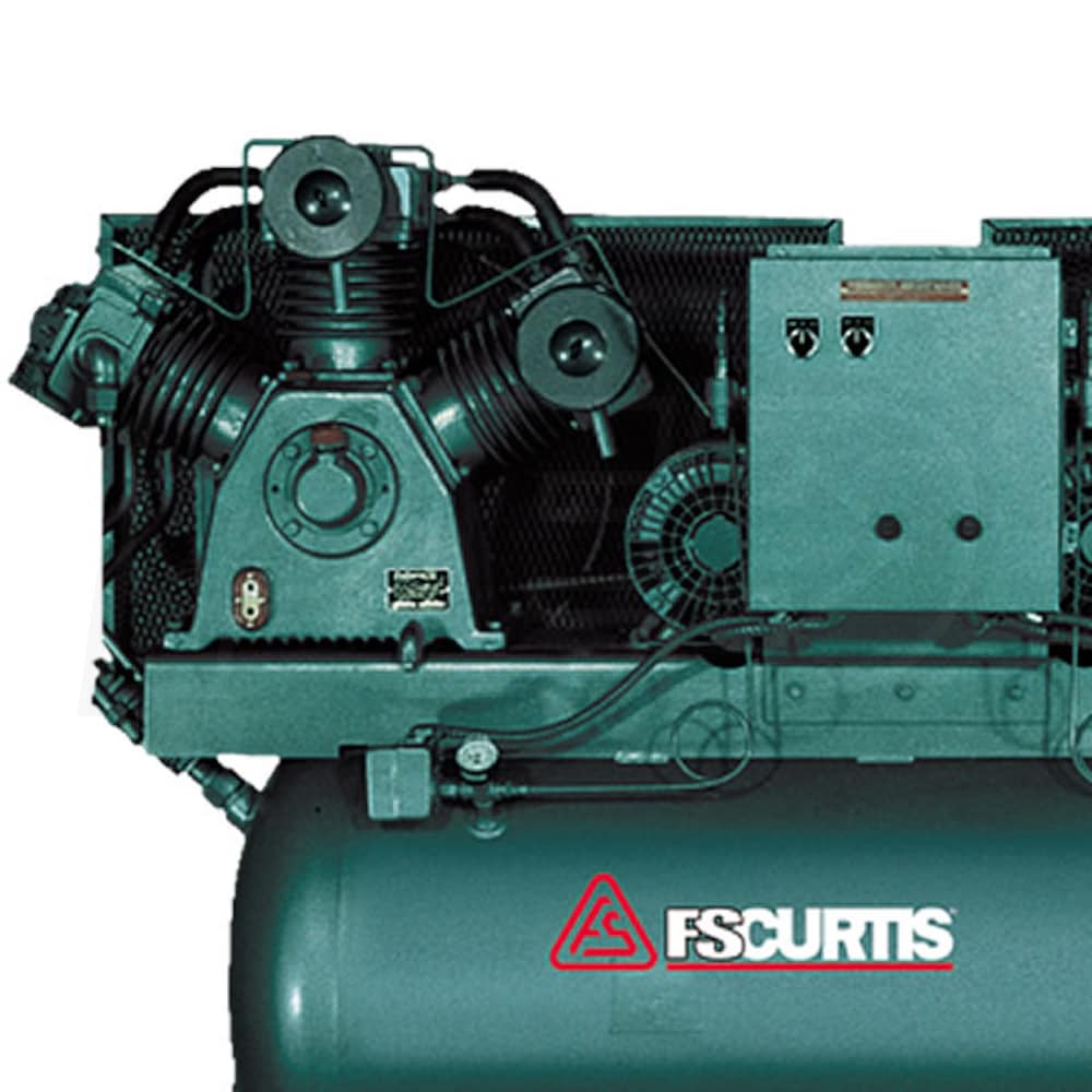 FS-Curtis CA10 10-HP / 20-HP 120-Gallon Two-Stage Duplex Air Compressor ...