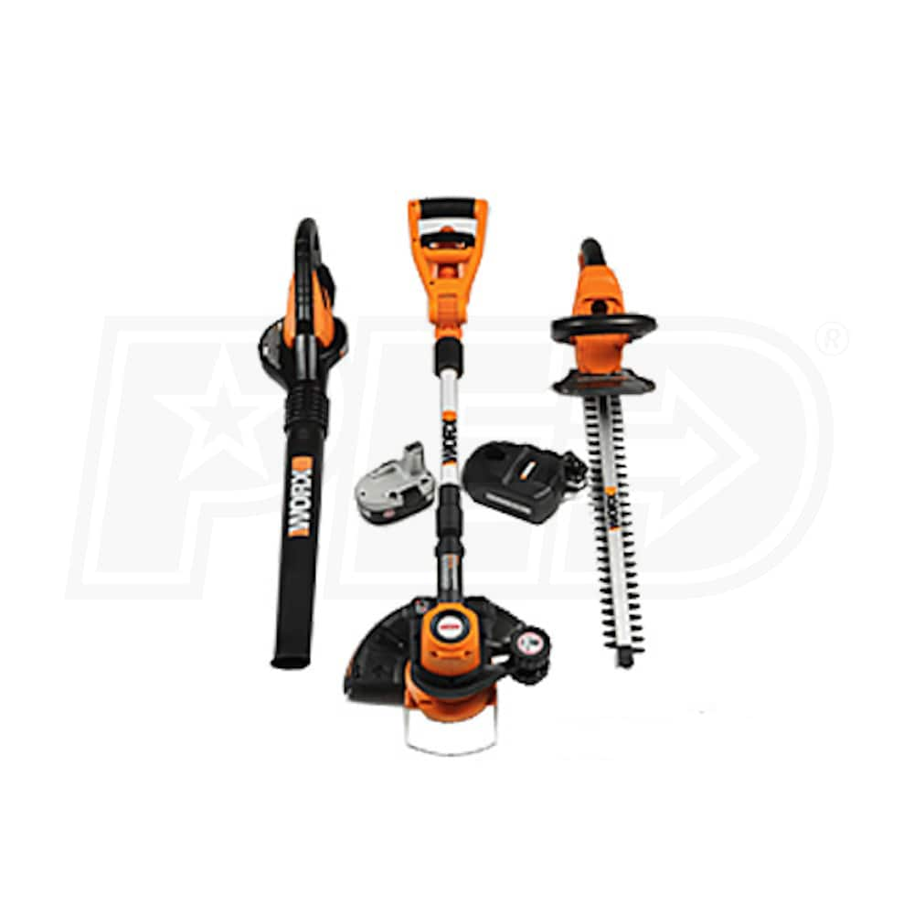 Worx 18 Volt Cordless Blower String Trimmer and Hedge Trimmer