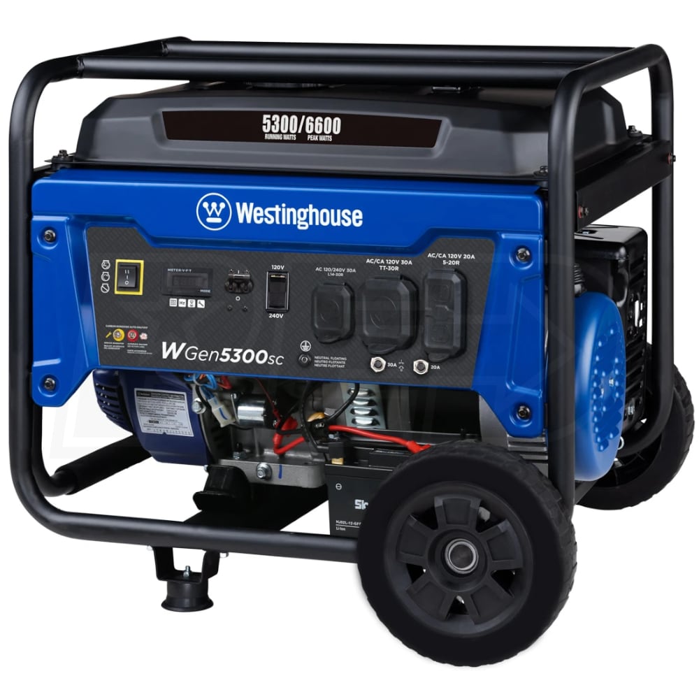 Westinghouse WGen5300sc - 5300 Watt Electric Start Portable Generator w ...