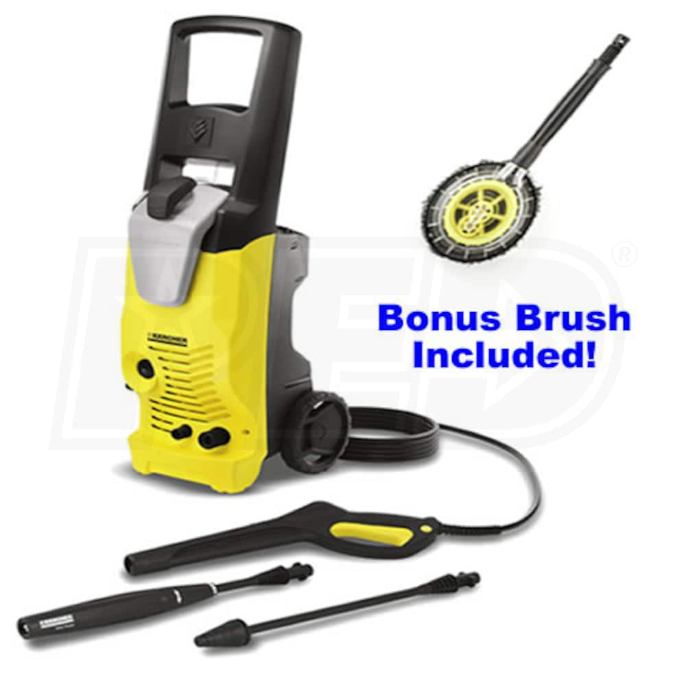 Karcher 1800 PSI (Electric-Cold Water) Pressure Washer w/ Induction Motor &  Bonus Rotating Brush