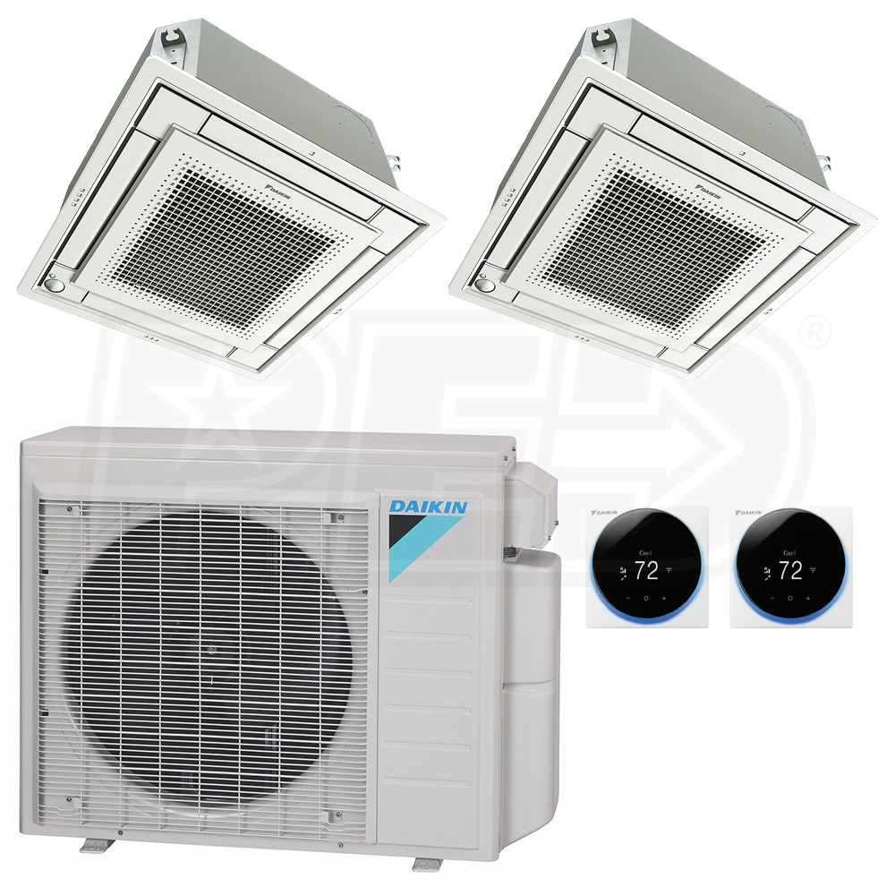 Daikin MXL Ceiling Cassette 2-Zone System - 24,000 BTU Outdoor - 15k ...