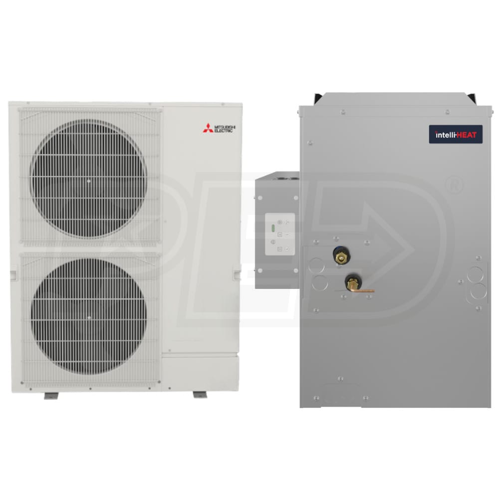 Mitsubishi intelli-HEAT™ - 3.5 Ton Cooling - Heat Pump + Coil System ...