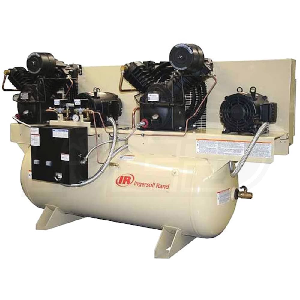 Ingersoll Rand 7.5-HP 15-HP 120-Gallon Two-Stage Duplex Air Compressor  (208V 3-Phase) Fully Packaged Ingersoll Rand 2-2475E7.5P-200