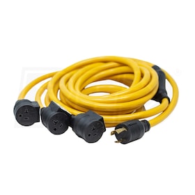 View Firman Heavy Duty 30-Amp (3-Prong) 25-Foot Convenience Cord w/ (3) 20-Amp Outlets