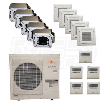 Fujitsu Ceiling Cassette 5 Zone System 45 000 Btu Outdoor 7k 9k 9k 9k 9k Indoor 19 7 Seer Fujitsu F5h45c0709090909