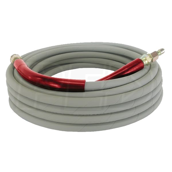 BE Semplerflex 100-Foot (3/8) 6000 PSI Gray Non-Marking High Pressure Hose  w/ Quick Connectors (Hot/Cold Water)