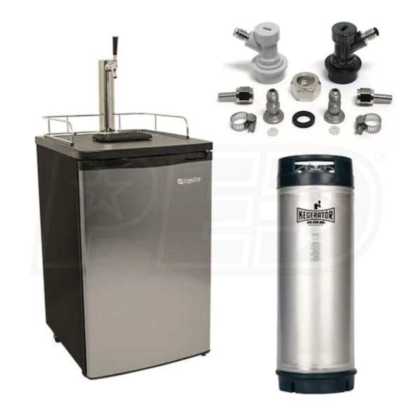 Edgestar 20 inch wide kegerator and keg beer cooler for full outlet size kegs kc2000ss