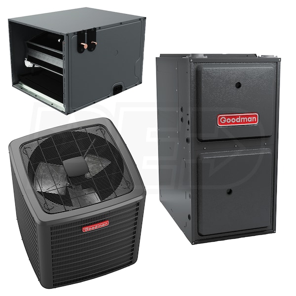 Goodman - 1.5 Ton Cooling - 60k BTU/Hr Heating - Air Conditioner + Heat ...