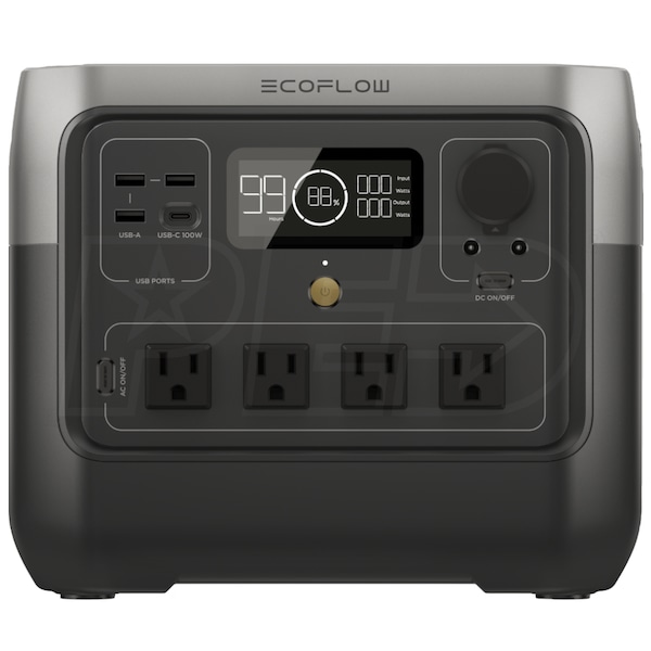 EcoFlow 800W Output/1600W Peak Push-Button Start Battery Generator RIVER 2  Pro, LFP Battery, Fast Charging for Outdoor, Camping ZMR620-B-US - The Home  Depot